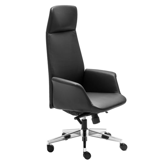 Daroc High Back Leather Office Chair - Black Office Chair Rline-Local   