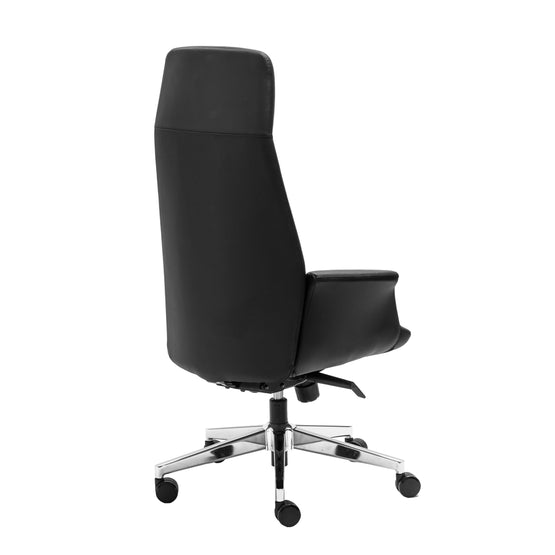 Daroc High Back Leather Office Chair - Black Office Chair Rline-Local   