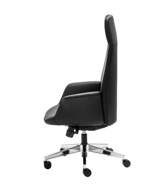 Daroc High Back Leather Office Chair - Black Office Chair Rline-Local   