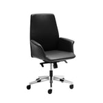 Daroc Medium Back Leather Office Chair - Black Office Chair Rline-Local   