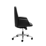 Daroc Medium Back Leather Office Chair - Black Office Chair Rline-Local   