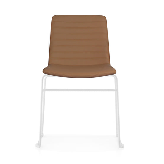 Elpix Sled Base Dining Chair - Amber PU Dining Chair Rline-Local White Base  