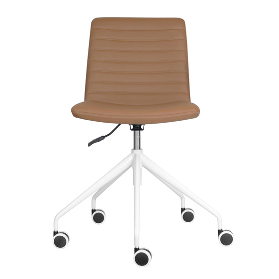 Elpix Swivel Office Chair - Amber PU Office Chair Rline-Local White Base  