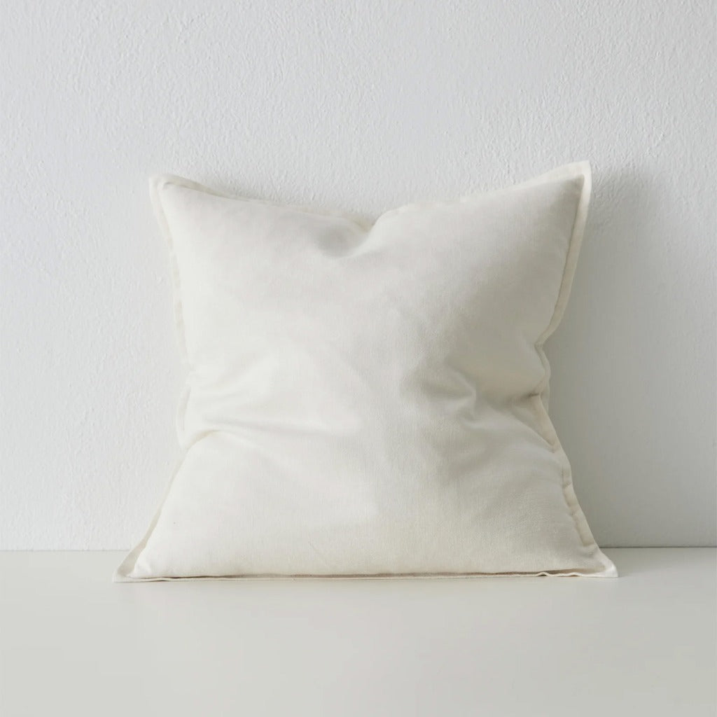 Fiore Linen Blend Chenille Cushion Cushion Weave-Local Fiore Salt 50cm x 50cm Polyester