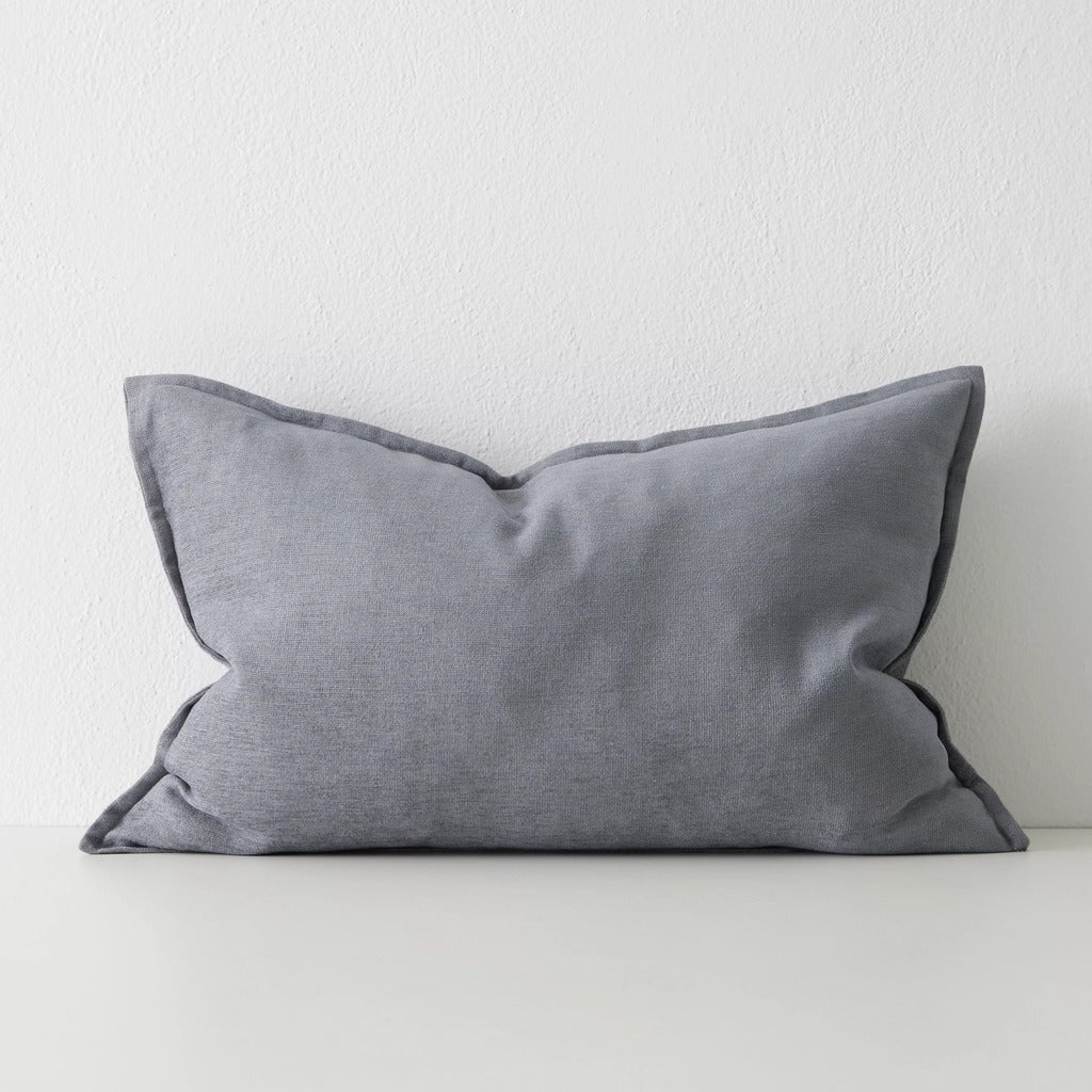 Fiore Linen Blend Chenille Cushion Cushion Weave-Local Fiore Denim 40cm x 60cm Polyester