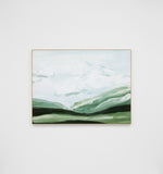 Ex Display - Hinterland Vista Green Canvas - Natural Frame Wall Art Warran-Local