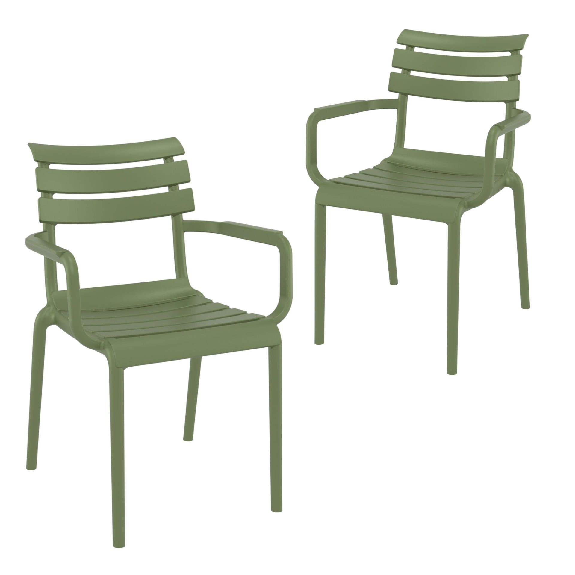 Set of 2 - Keller Indoor / Outdoor Dining Armchair - Olive Green Dining Armchair Furnlink-Local   