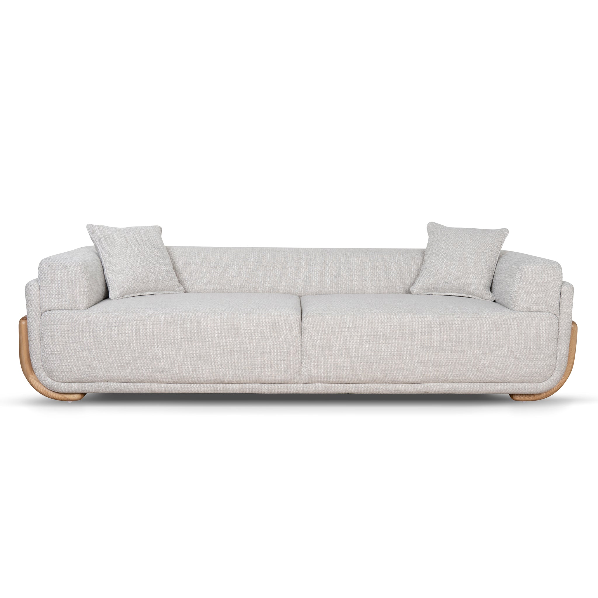 Block 3 Seater Sofa - Beige Linen Sofa OL Sofa-Core   