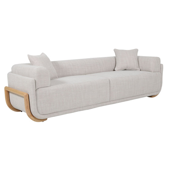 Block 3 Seater Sofa - Beige Linen sofa OL Sofa-Core   