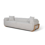 Block 3 Seater Sofa - Beige Linen Sofa OL Sofa-Core   