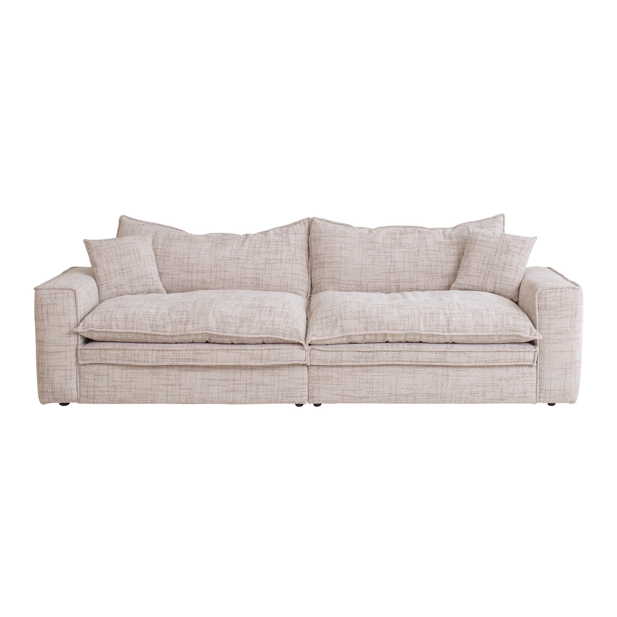 Bucha 3 Seater Fabric Sofa - Cream Sofa Iggy-Core   