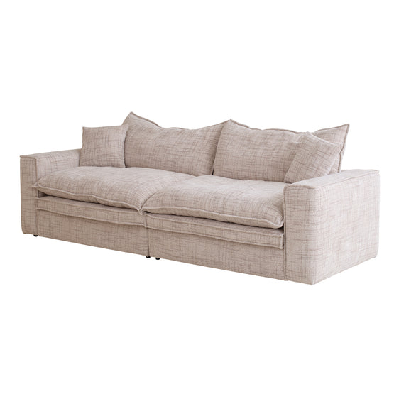 Bucha 3 Seater Fabric Sofa - Cream Sofa Iggy-Core   