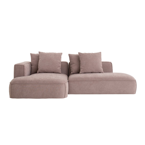 Klara LC10027-IG 2 Seater Left Chaise Fabric Sofa - Latte Chaise Lounge Iggy-Core   