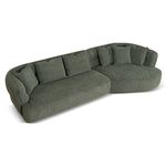 Rowe Right Chaise Sofa - Coral Dark Green Chaise Lounge KJ Sofa-Core