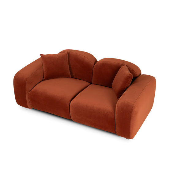 Soma 2 Seater Sofa - Rustic Orange Sofa Home Sofa-Core   