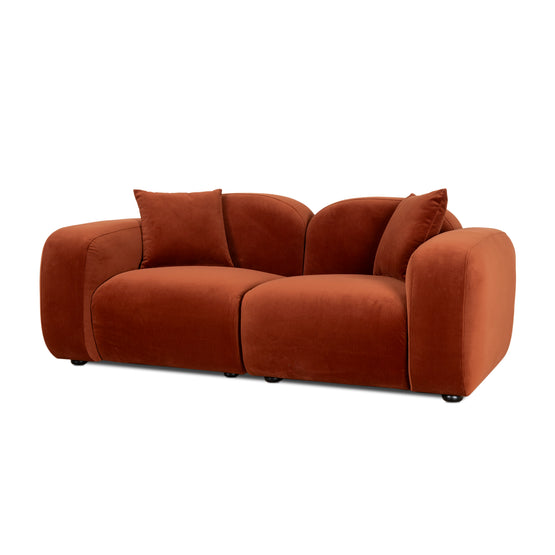 Soma 2 Seater Sofa - Rustic Orange Sofa Home Sofa-Core   