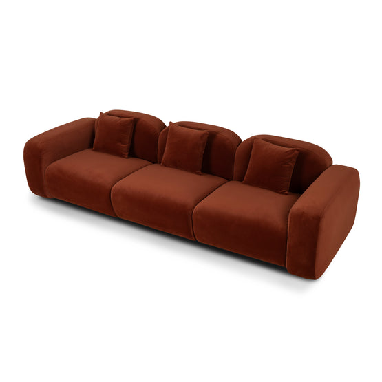 Soma 4 Seater Sofa - Rustic Orange Sofa Home Sofa-Core   