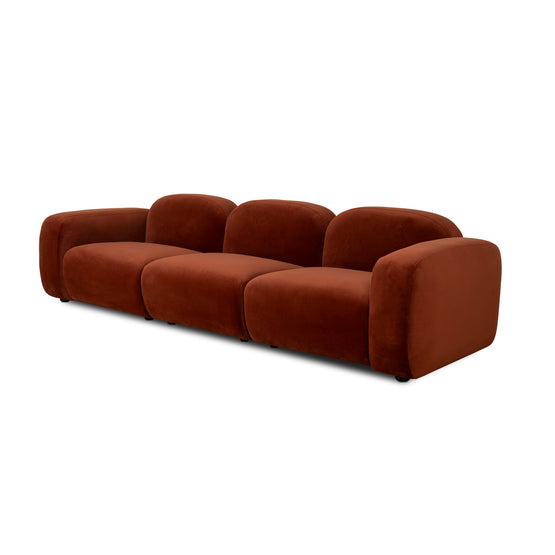 Soma 4 Seater Sofa - Rustic Orange Sofa Home Sofa-Core   