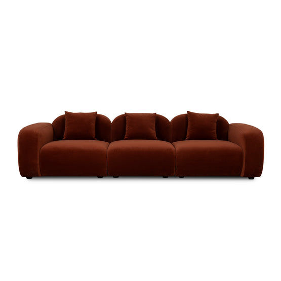 Soma 4 Seater Sofa - Rustic Orange Sofa Home Sofa-Core   