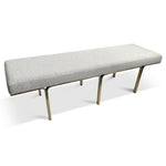 Brittan 1.5m Brushed Gold Ottoman - Clay Grey Ottoman K Steel-Core   