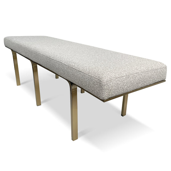 Brittan 1.5m Brushed Gold Ottoman - Clay Grey Ottoman K Steel-Core   