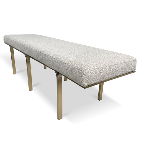 Brittan 1.5m Brushed Gold Ottoman - Clay Grey Ottoman K Steel-Core   