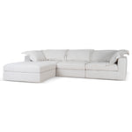 Daniyal 3 Seater Chaise Sofa - Silver Grey Chaise Lounge K Sofa-Core   