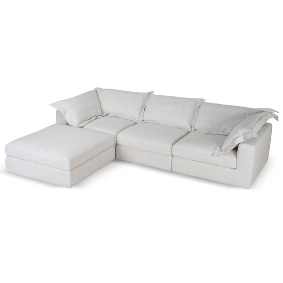 Daniyal 3 Seater Chaise Sofa - Silver Grey Chaise Lounge K Sofa-Core   