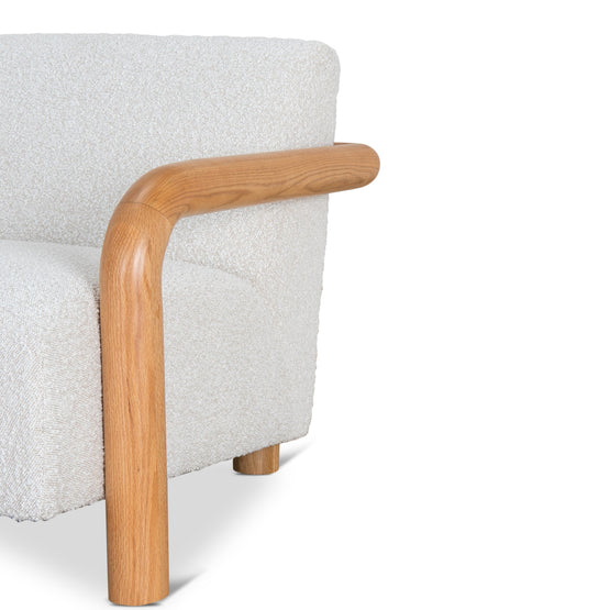 Lazycave Off White Boucle Armchair - Natural Oak Armchair MYI-Core   