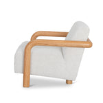 Lazycave Off White Boucle Armchair - Natural Oak Armchair MYI-Core   