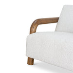 Lazycave Off White Boucle Armchair - Dark Natural Armchair MYI-Core   