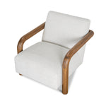 Lazycave Off White Boucle Armchair - Dark Natural Armchair MYI-Core   