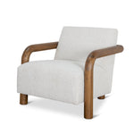 Lazycave Off White Boucle Armchair - Dark Natural Armchair MYI-Core   