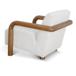 Lazycave Off White Boucle Armchair - Dark Natural Armchair MYI-Core   