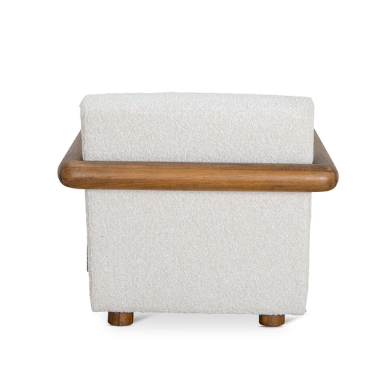 Lazycave Off White Boucle Armchair - Dark Natural Armchair MYI-Core   