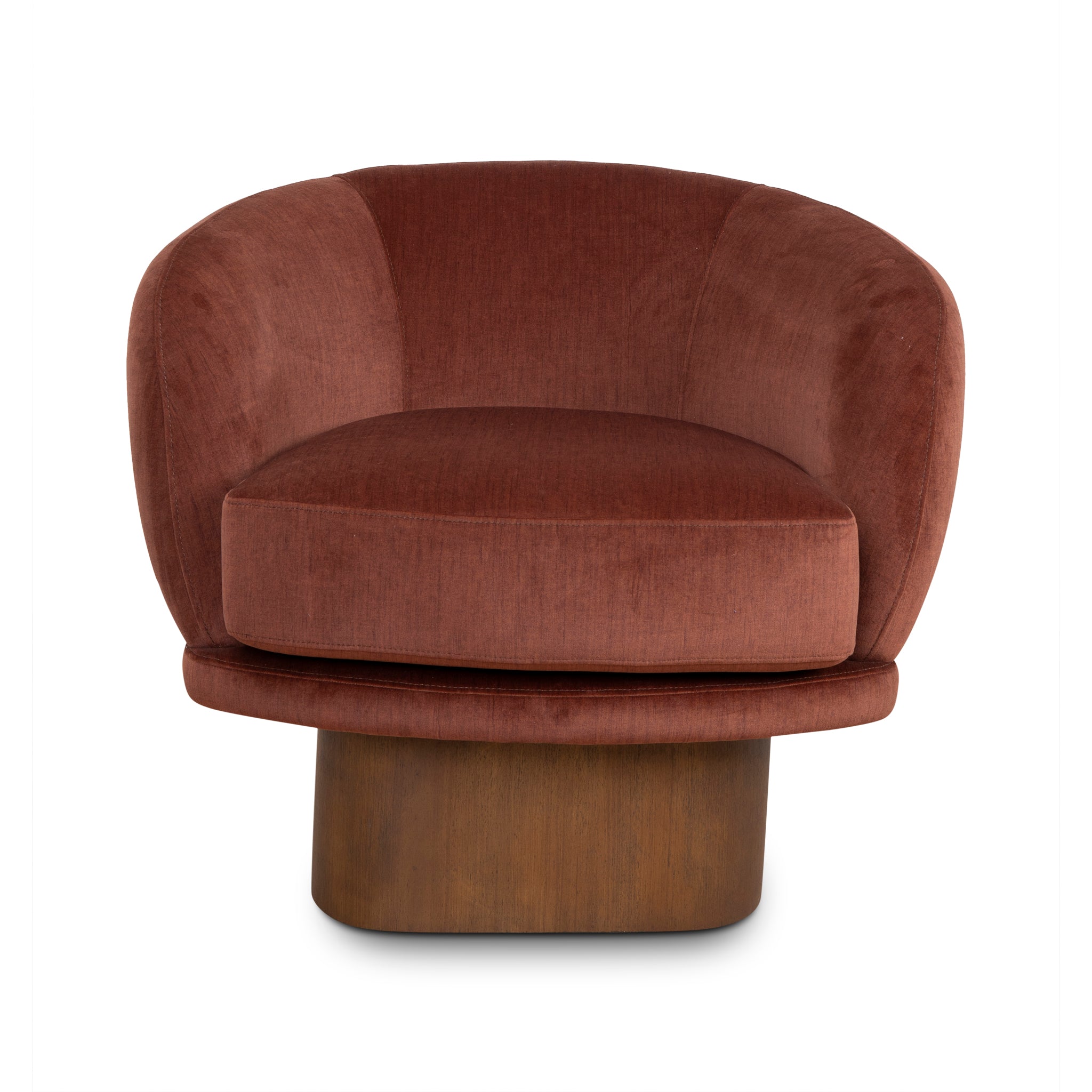 Odin Fabric Swivel Armchair - Soft Rust Armchair Casa-Core