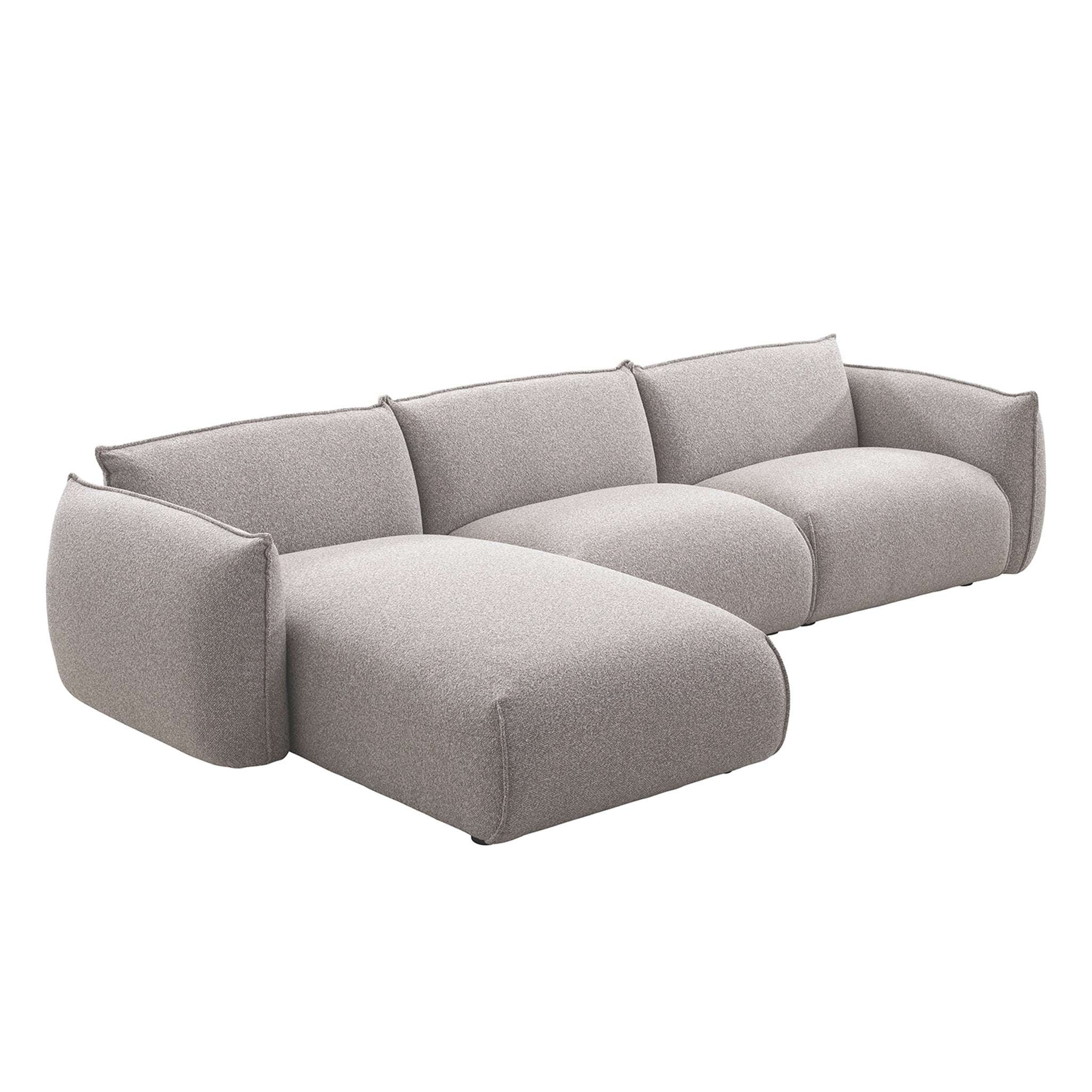 Ferrell 3 Seater Left Chaise Sofa - Clay Grey Sofa Iggy-Core