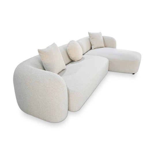 Justus 3 Seater Right Chaise Sofa - Oatmeal Beige Sofa Ace-Core