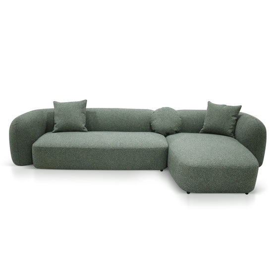 Justus 3 Seater Right Chaise Sofa - Amazon Green Sofa Ace-Core