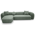 Justus 3 Seater Left Chaise Sofa - Amazon Green Sofa Ace-Core