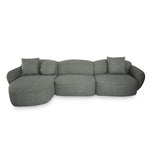 Serenity 3 Seater Left Chaise Sofa - Amazon Green Sofa Ace-Core