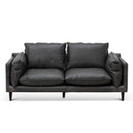 Ex Display - Lucio 2 Seater Sofa - Charcoal Leather Sofa K Sofa-Core   