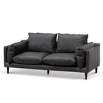 Ex Display - Lucio 2 Seater Sofa - Charcoal Leather Sofa K Sofa-Core   