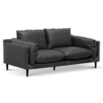 Ex Display - Lucio 2 Seater Sofa - Charcoal Leather Sofa K Sofa-Core   