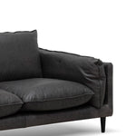 Ex Display - Lucio 2 Seater Sofa - Charcoal Leather Sofa K Sofa-Core   