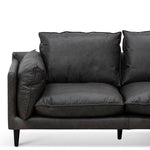 Ex Display - Lucio 2 Seater Sofa - Charcoal Leather Sofa K Sofa-Core   