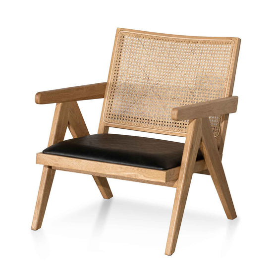 Ex Display - Castro Rattan Armchair - Distress Natural and Black Seat Armchair Chic-Core   