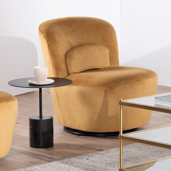 Ex Display - Zamora Swivel Lounge Chair - Mustard Lounge Chair Casa-Core   