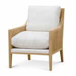 Ex Display - Ayala Rattan Arm Chair - Ivory White Boucle Armchair Chic-Core   