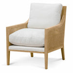 Ex Display - Ayala Rattan Arm Chair - Ivory White Boucle Armchair Chic-Core   